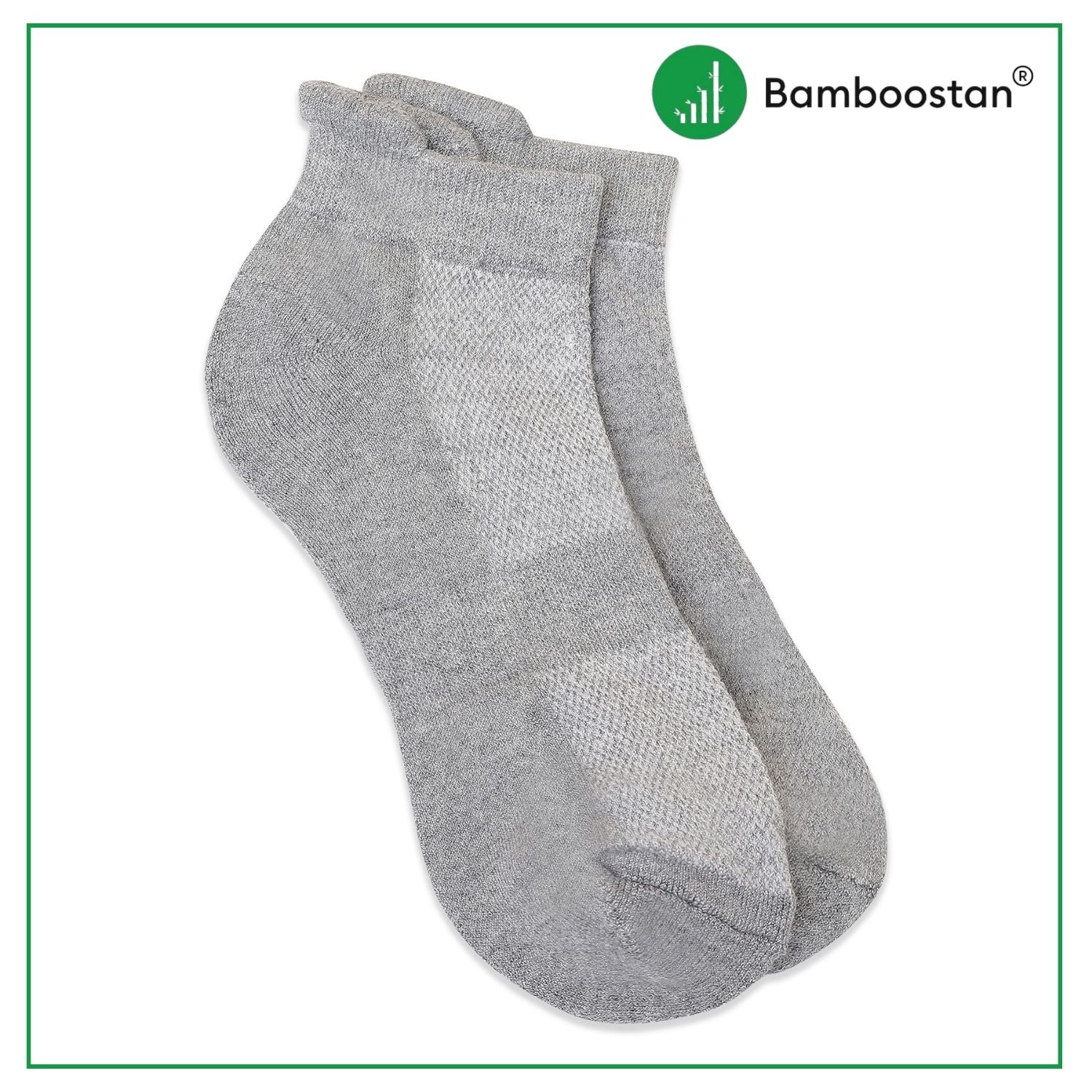 Bamboo Ankle Socks – Pack of 3 | Soft, Cushioned & Odor Resistant  | Gray