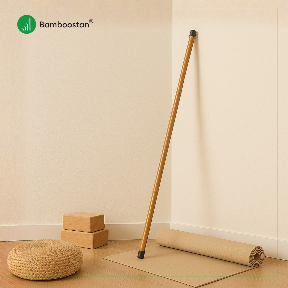 Bamboo Yoga and Fitness Stick – Bamboo Stick for Better Posture, Flexibility & Balance Training