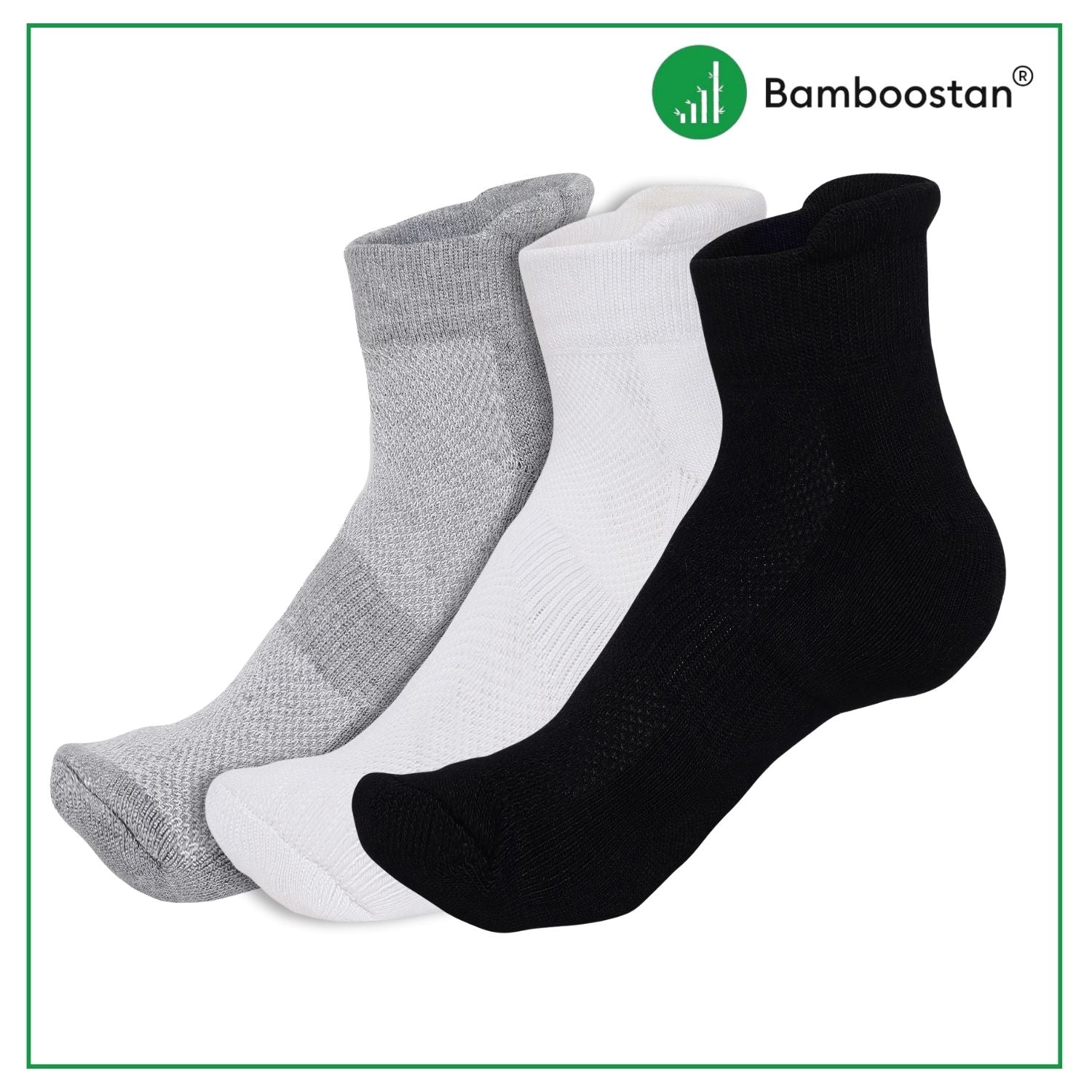 Bamboo Ankle Socks – Pack of 3 | Soft, Cushioned & Odor Resistant  | Multi Color