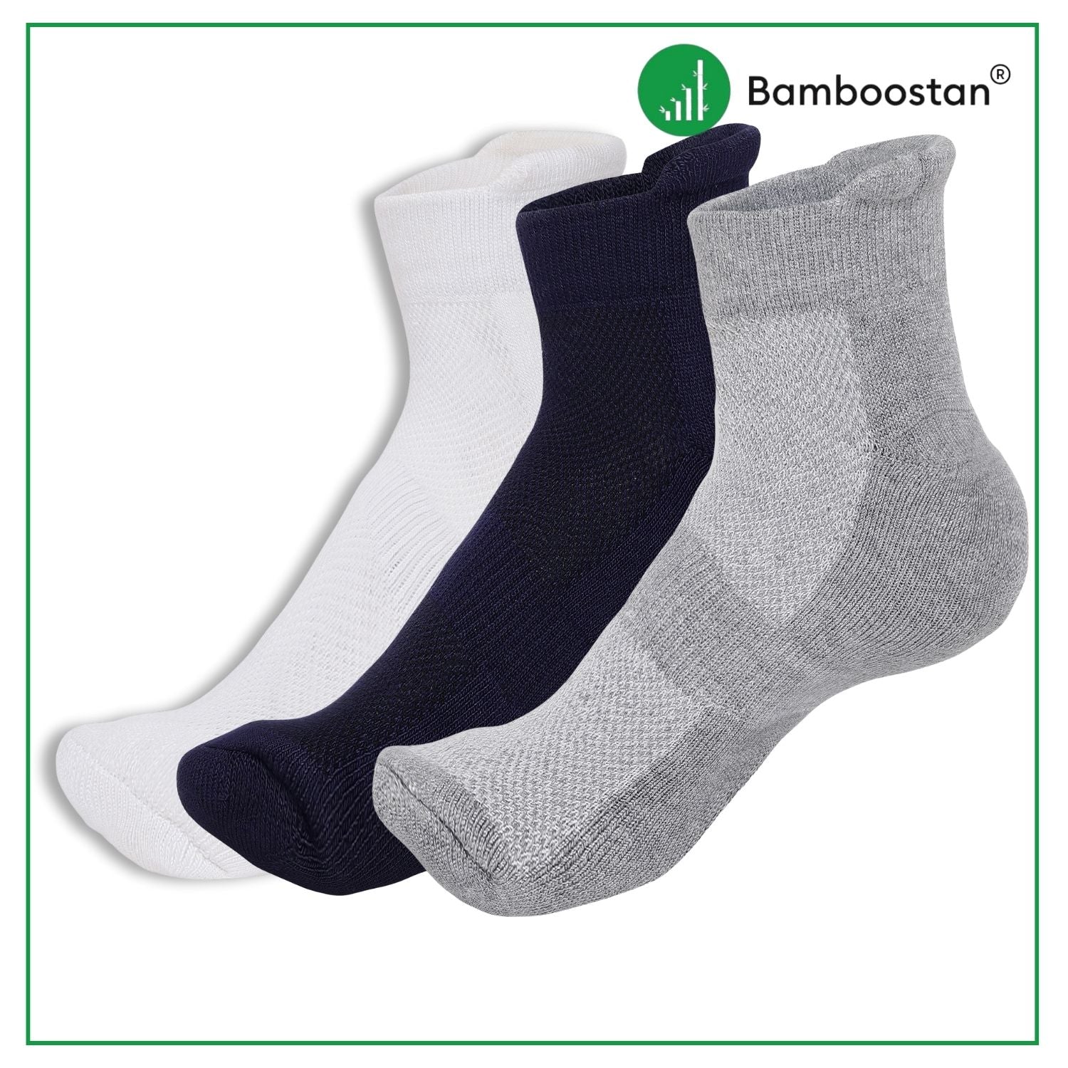 Bamboo Ankle Socks – Pack of 3 | Soft, Cushioned & Odor Resistant  | Multi Color