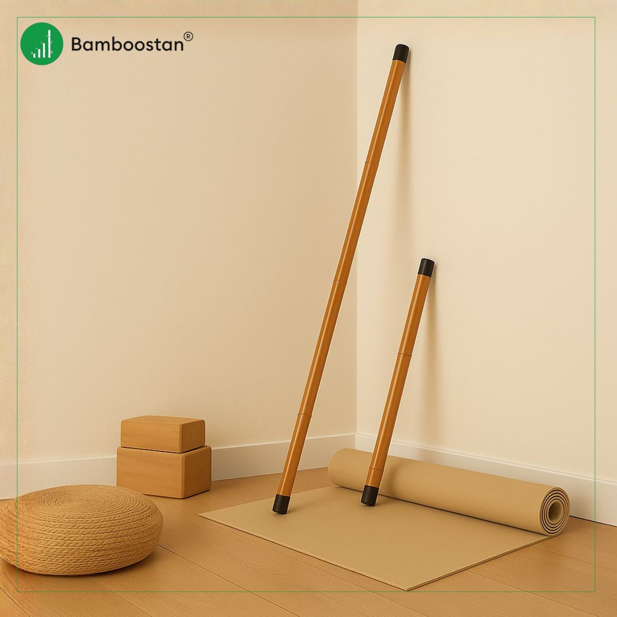 Complete Health Bamboo Yoga Stick & Pranayam Stick Combo – Posture, Flexibility, Breathwork & Stress Relief Tool