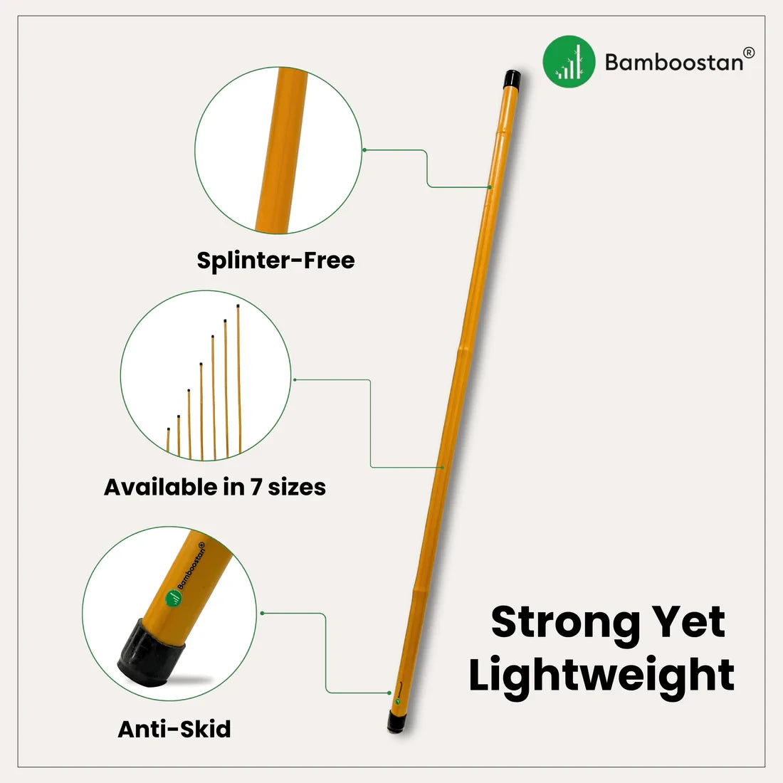 Bamboo Yoga and Fitness Stick – Bamboo Stick for Better Posture, Flexibility & Balance Training
