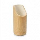 Bamboo Pen Stand PS-3 — natural bamboo multi-purpose holder with gentle diagonal cut, on white background