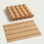 Heritage Weave Bamboo Placemats — Natural & Beige
