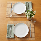 Heritage Weave Bamboo Placemats — table set for two