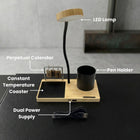 5 in 1 Bamboo Desk Organiser with LED Lamp — view 3