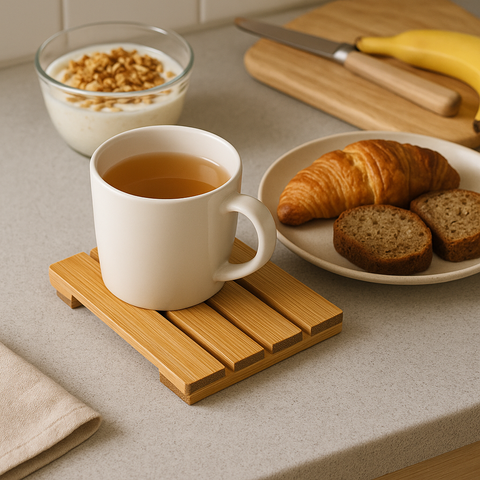 Multipurpose Bamboo Trivet- Size 5”*5” (Pack of 4)