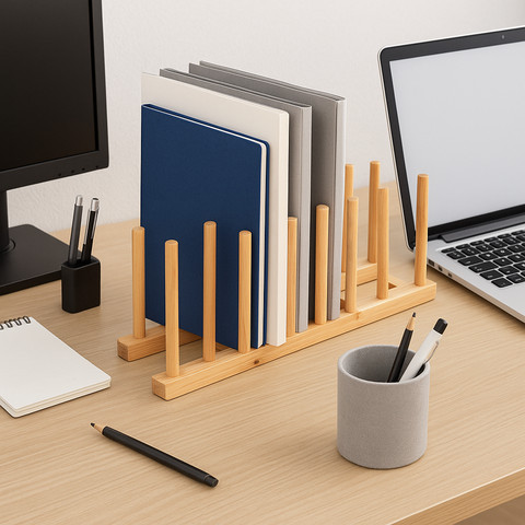 Premium Bamboo Desk Organizer for Office Supplies or Home Accessories