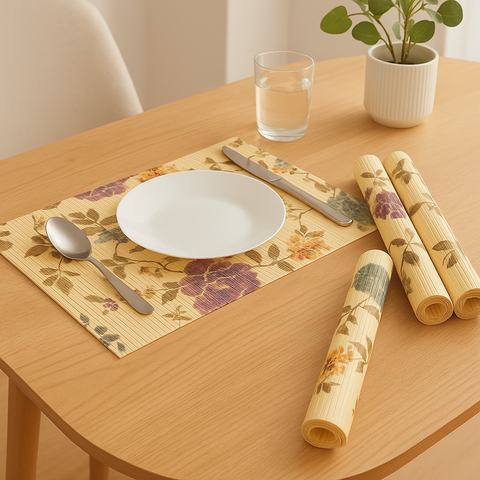 Bamboo Floral Assorted Placemat (Pack of 4)