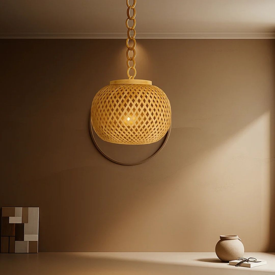 Bamboo Round Woven Lamp