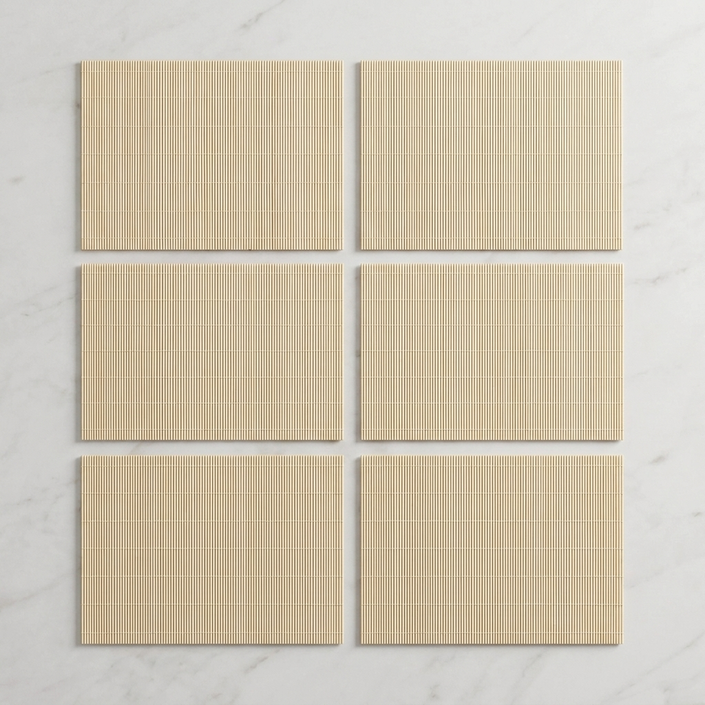 Pack of six Classic bamboo placemats in a grid