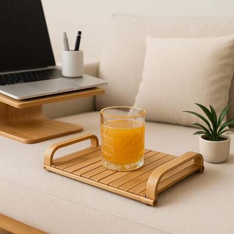 Bamboo Tea Serving Tray: Handcrafted