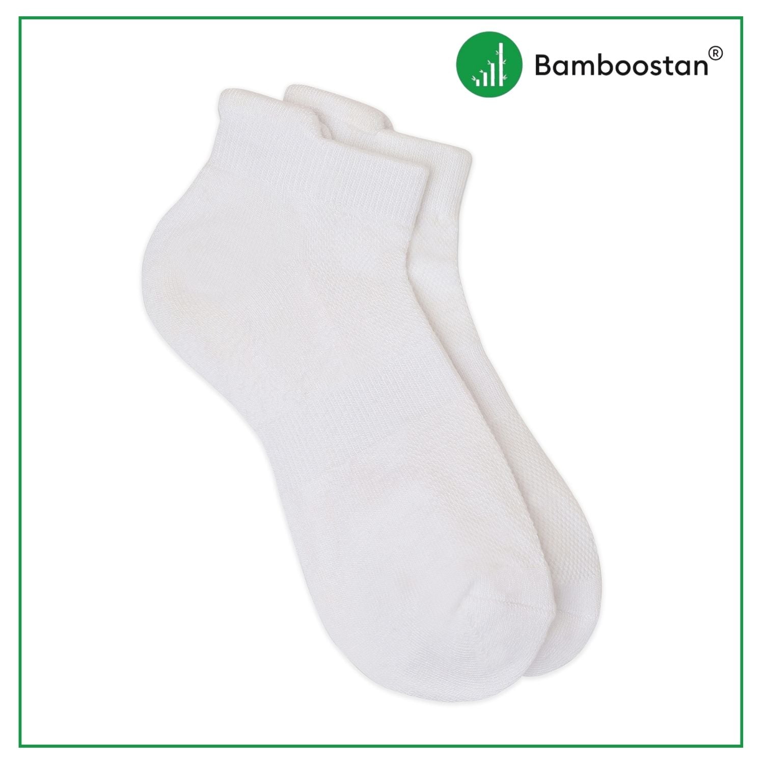 Bamboo Ankle Socks – Pack of 3 | Soft, Cushioned & Odor Resistant  | White