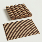 Heritage Weave Bamboo Placemats — Dark Brown & Beige