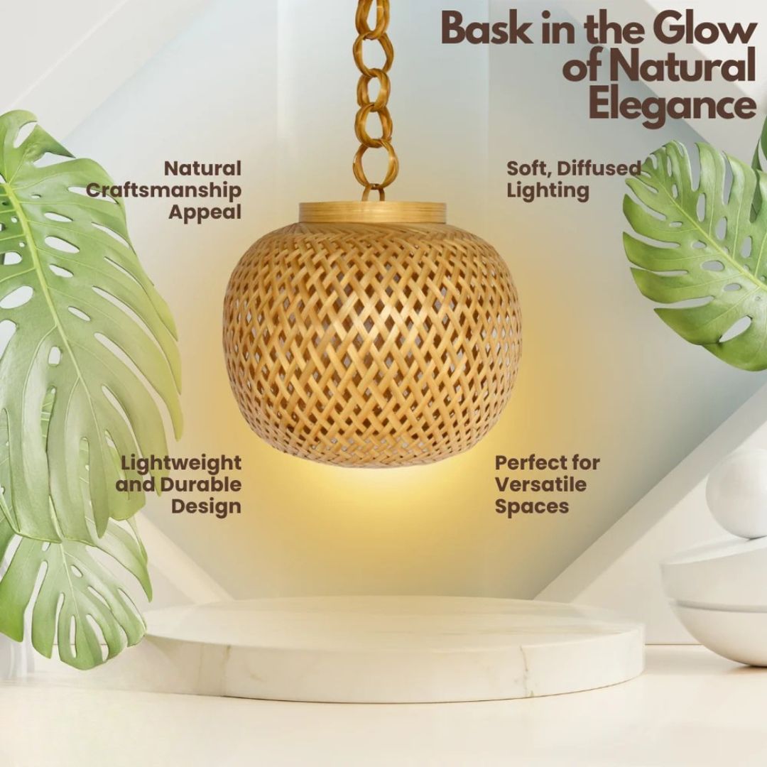 Bamboo Round Woven Lamp