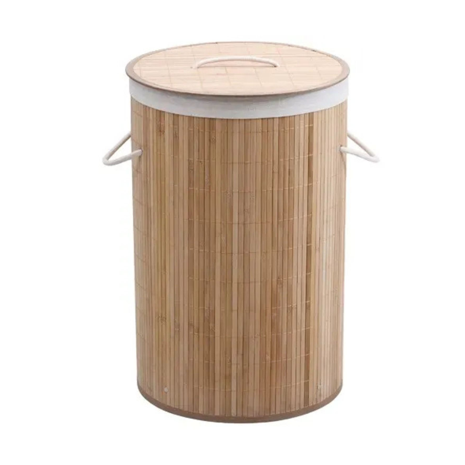Bamboo Laundry Basket with Lid (60 cm X 40 cm X 30 cm)