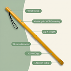 Bamboo Safety Stick specs: 2.2 ft, 25 mm, 300-400 g, wrist strap, matte gold HDPE, Made in India