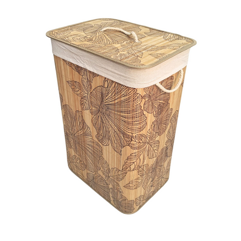 Bamboo laundry basket Floral Design