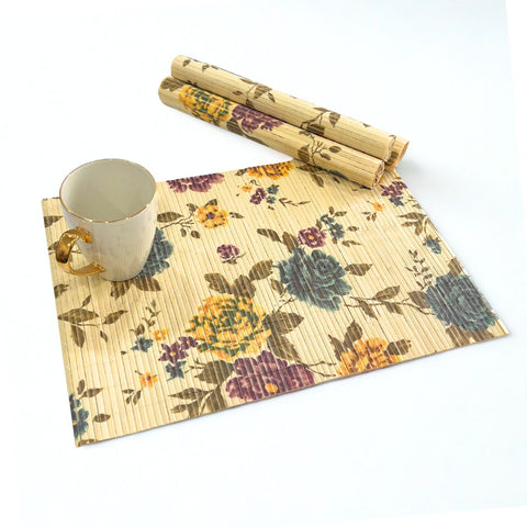Bamboo Floral Assorted Placemat (Pack of 4)