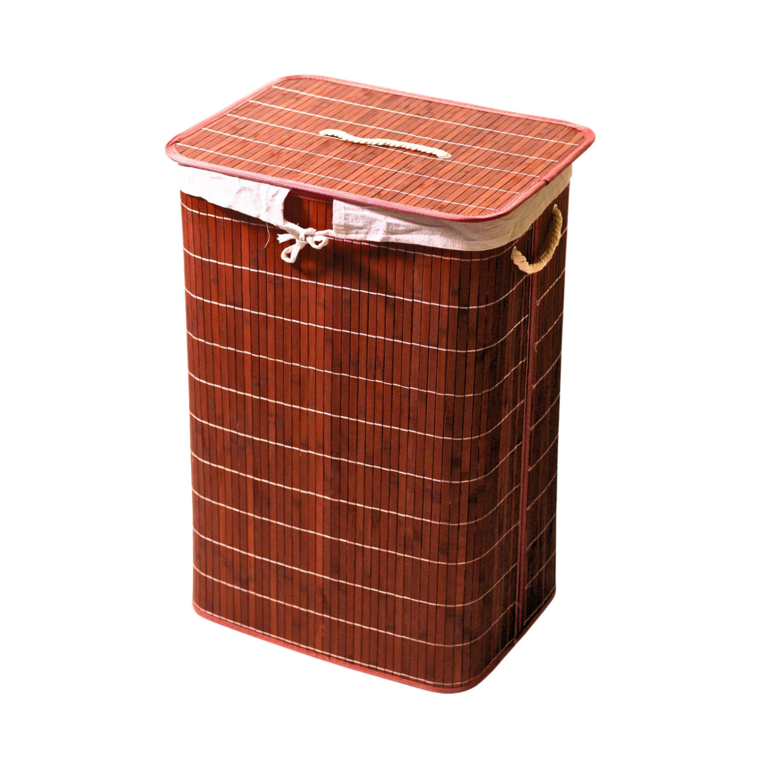 Bamboo Laundry Basket with Lid (60 cm X 40 cm X 30 cm)