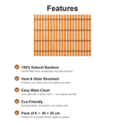 Heritage Weave Bamboo Placemats — features