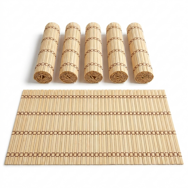 Natural Weave Bamboo Placemats (Pack of 6)