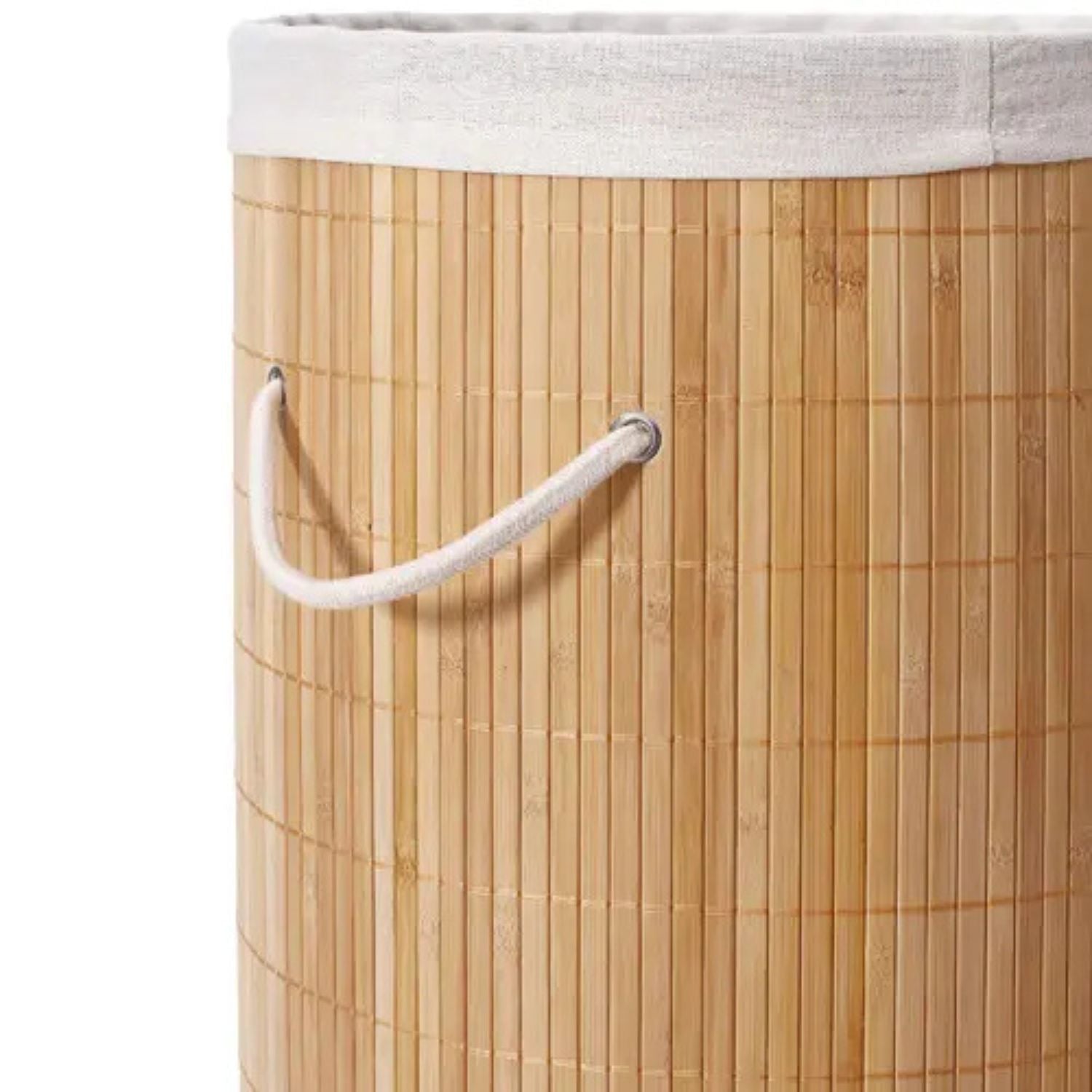 Bamboo Laundry Basket with Lid (60 cm X 40 cm X 30 cm)