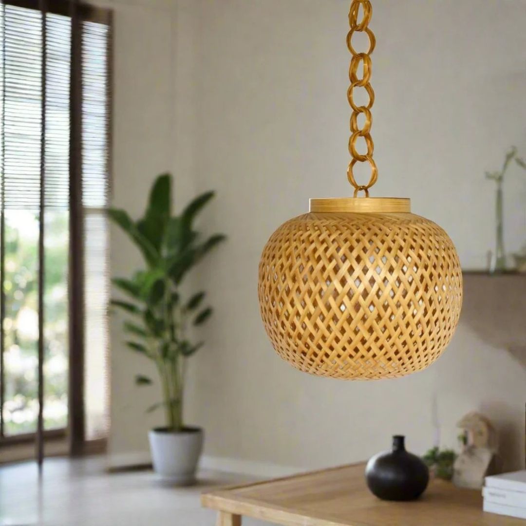 Bamboo Round Woven Lamp