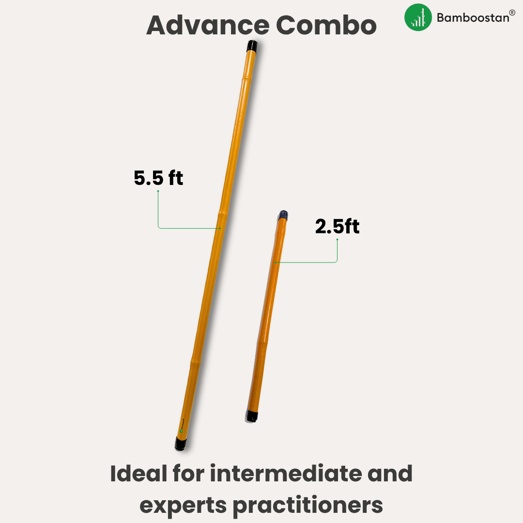 Bamboo Yoga and Fitness Stick – Bamboo Stick for Better Posture, Flexibility & Balance Training