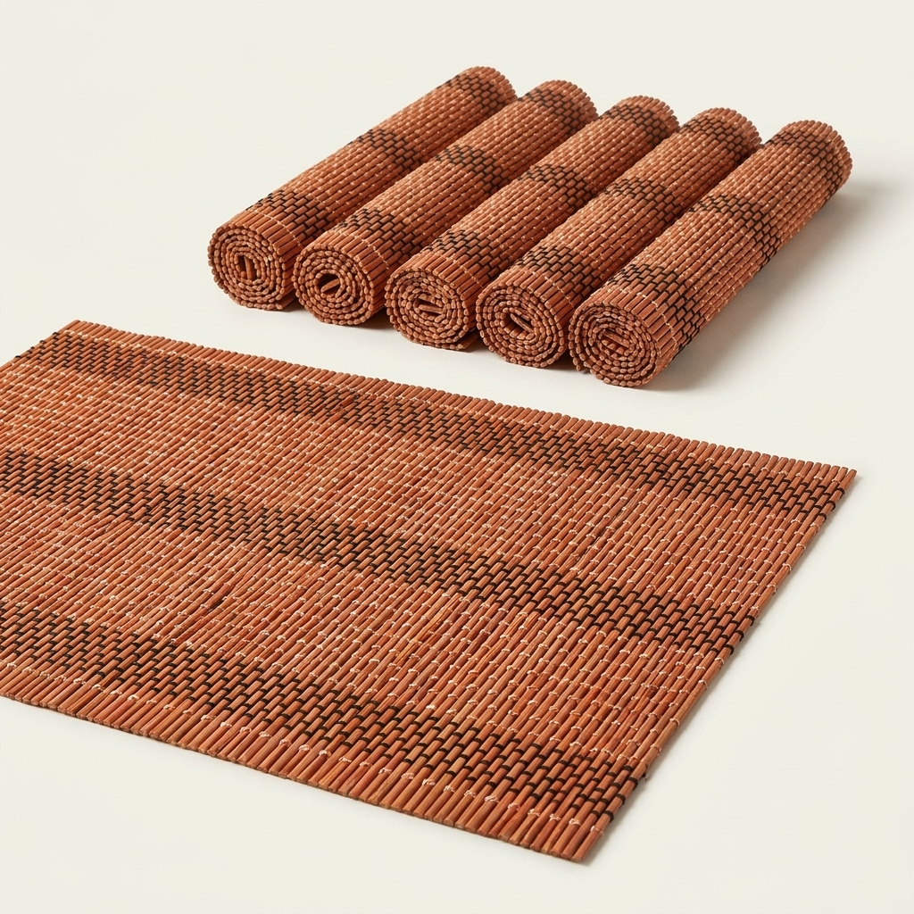 Woven Bamboo Placemat in Orange