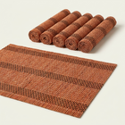Woven Bamboo Placemat in Orange