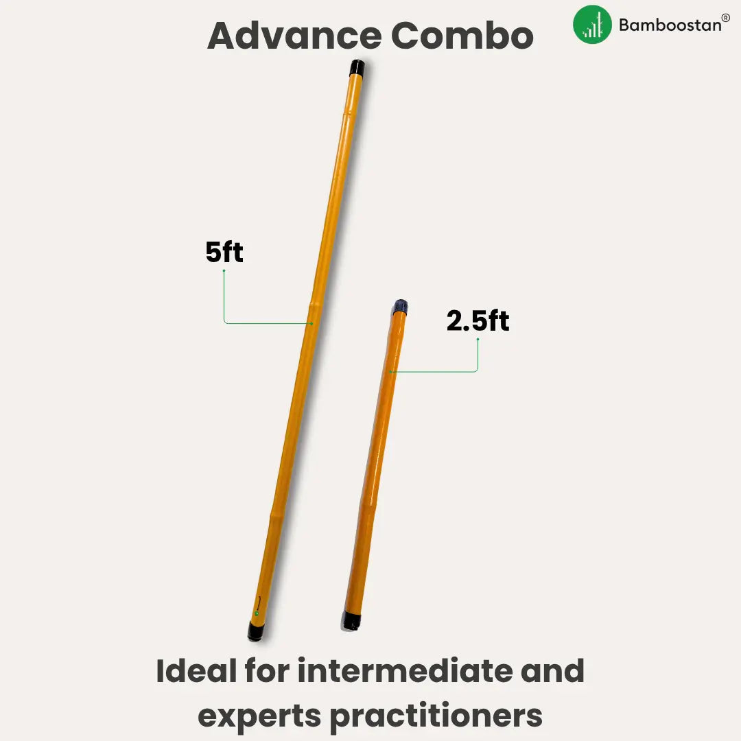 Complete Health Bamboo Yoga Stick & Pranayam Stick Combo – Posture, Flexibility, Breathwork & Stress Relief Tool