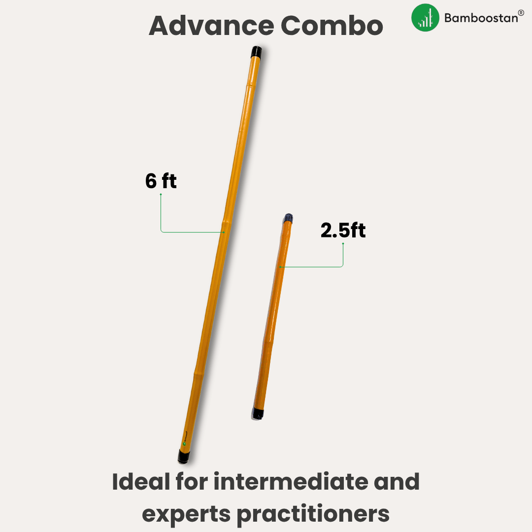 Bamboo Yoga and Fitness Stick – Bamboo Stick for Better Posture, Flexibility & Balance Training