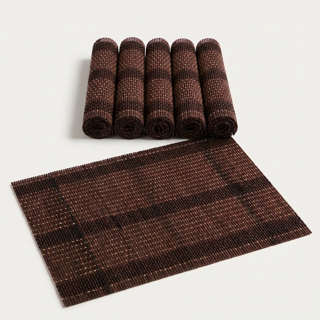 Woven Bamboo Placemat in Dark Brown