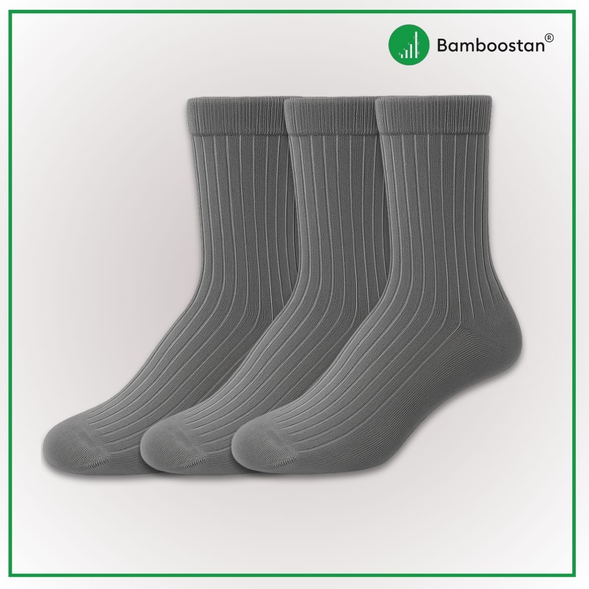 Bamboo Crew Socks – Pack of 3 | Soft, Cushioned & Odor Resistant  | White, Black, Navy Blue, Gray