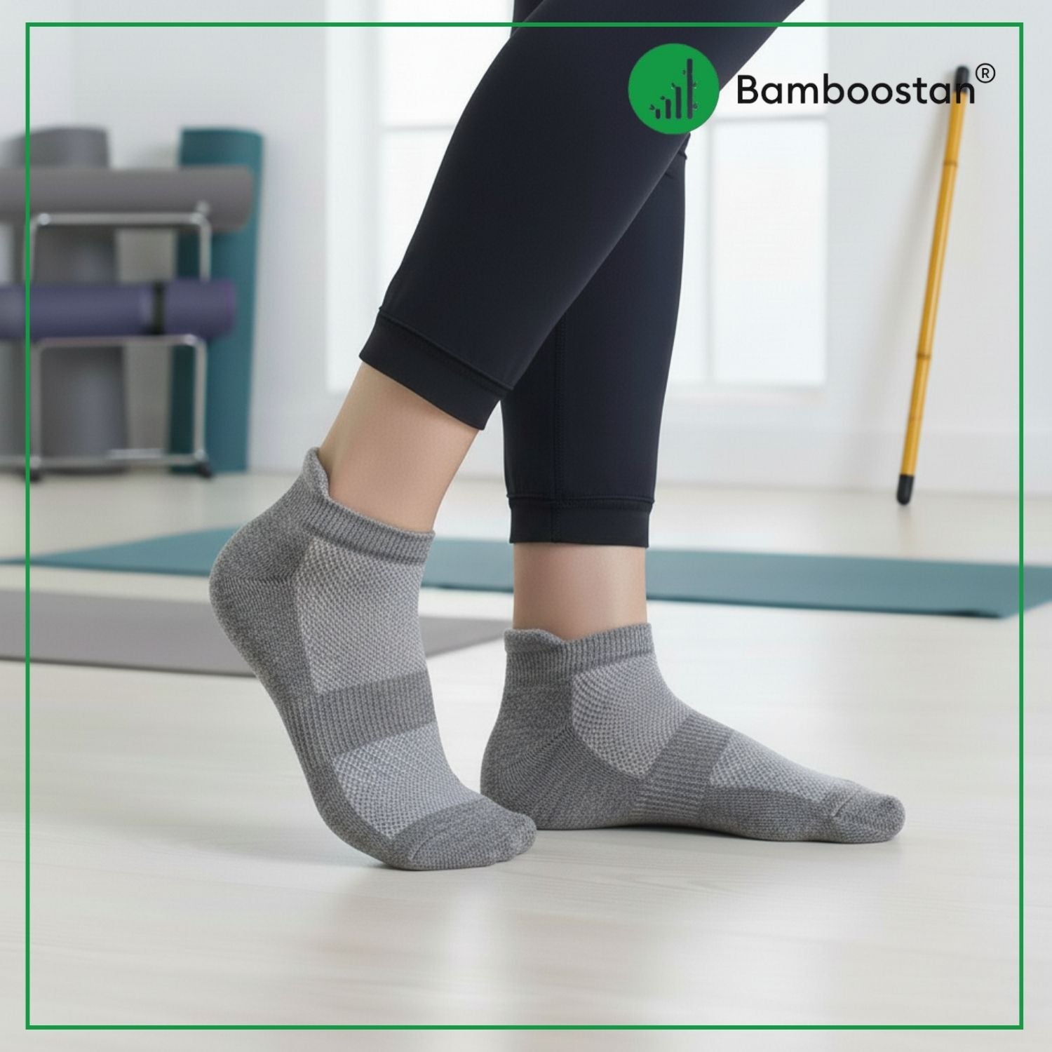Bamboo Ankle Socks – Pack of 3 | Soft, Cushioned & Odor Resistant  | Gray