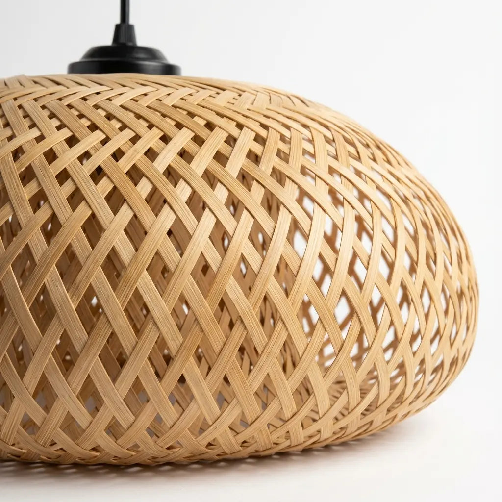 Bamboo Aura Ring Lamp — close-up detail