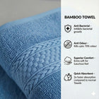 Bamboo Bath Towels with anti-bacterial and quick absorbent features, offering luxurious comfort and softness.
