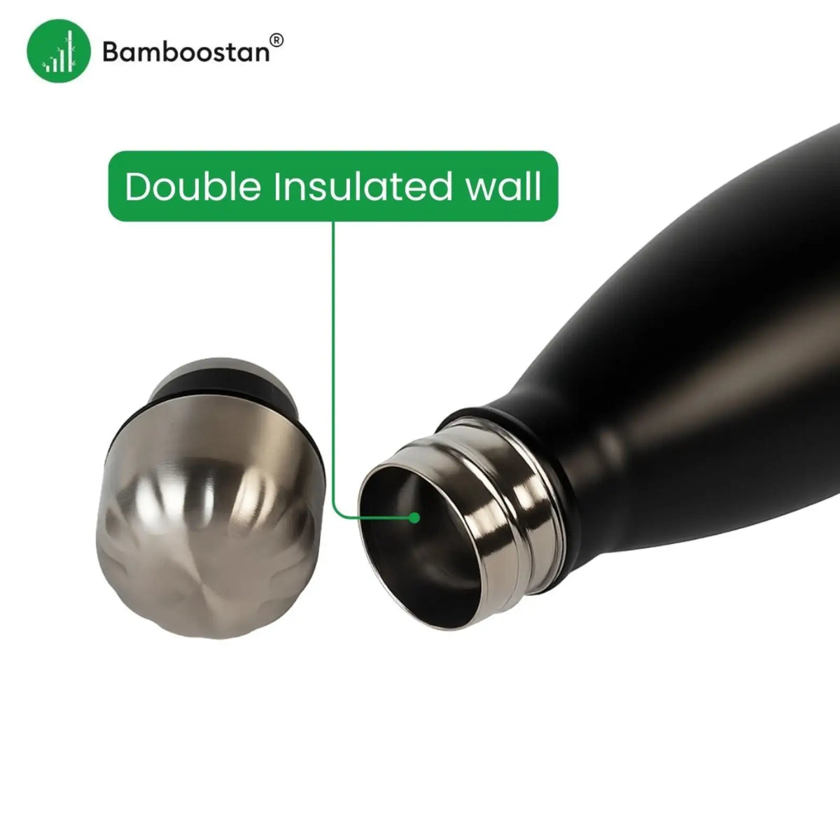 Bamboo Vacuum Flask with double insulated wall feature for optimal temperature retention.