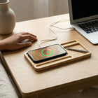 Bamboo Desk Organiser with Wireless Charging — use cases (2)