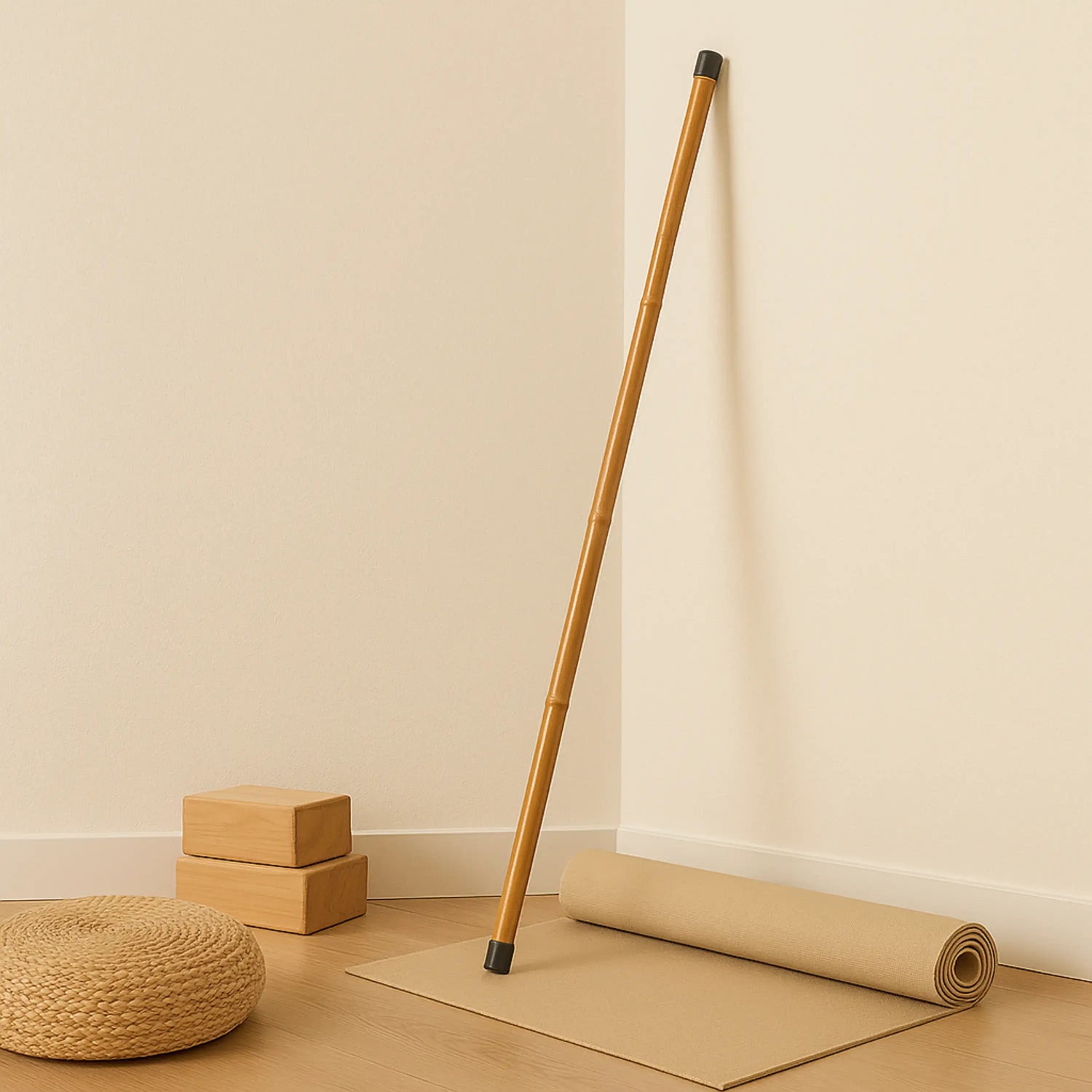 Bamboo Yoga and Fitness Stick – Bamboo Stick for Better Posture, Flexibility & Balance Training