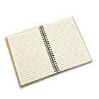 Open Bamboo Diary A5 showcasing blank lined pages for eco-friendly writing and journaling.