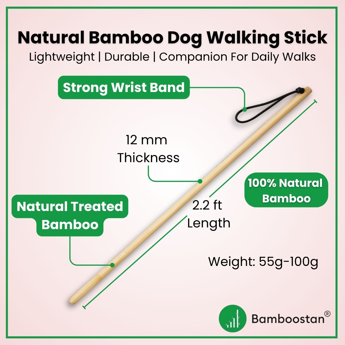 Bamboo Dog Walking Stick | Security Stick