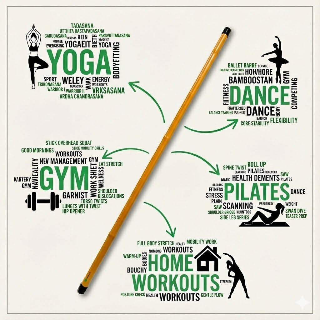 Bamboo Yoga and Fitness Stick