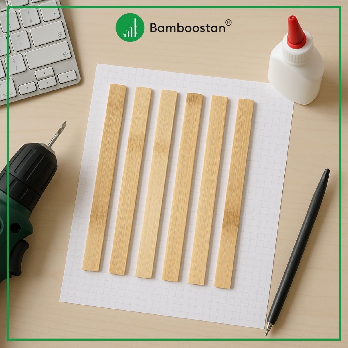Bamboo Slats / Strips For Architectural Design, Interior Design, DIY Projects And Crafts