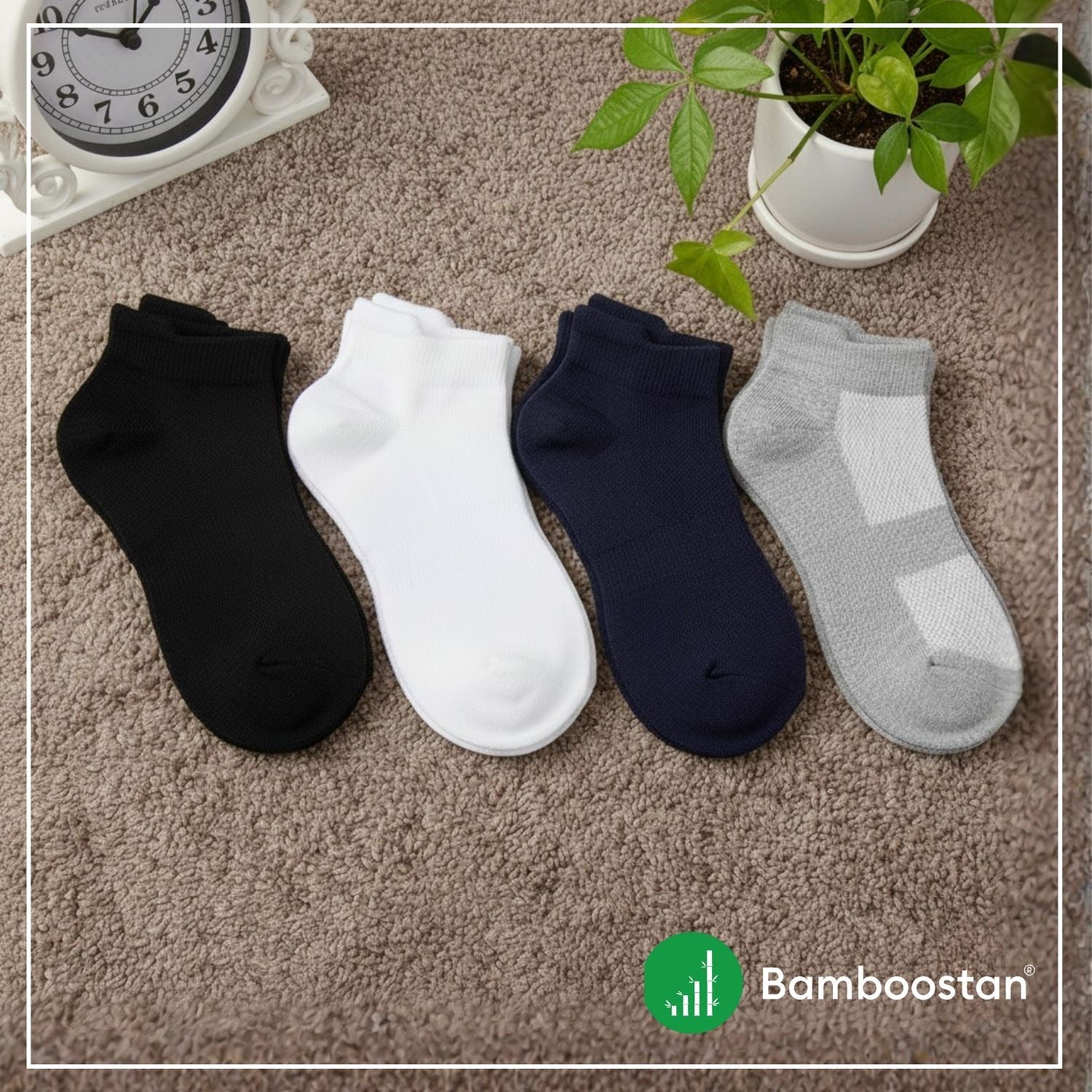 Bamboo Ankle Socks – Pack of 3 | Soft, Cushioned & Odor Resistant