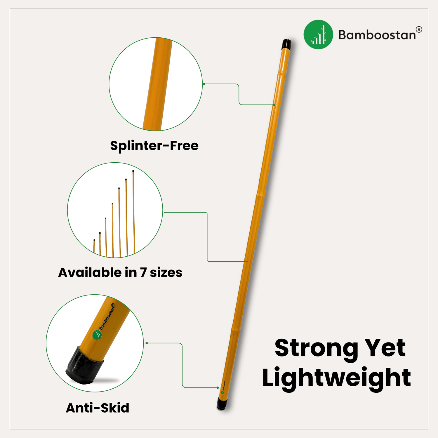 Bamboo Yoga and Fitness Stick – Bamboo Stick for Better Posture, Flexibility & Balance Training