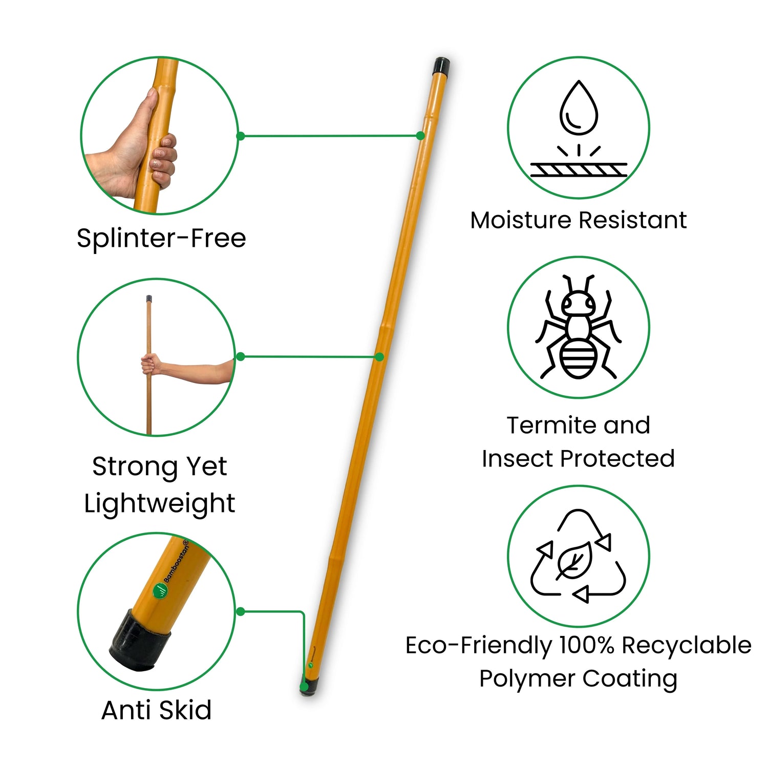Bamboo Physiotherapy Stick – Bamboo stick for support, guided mobility and alignment