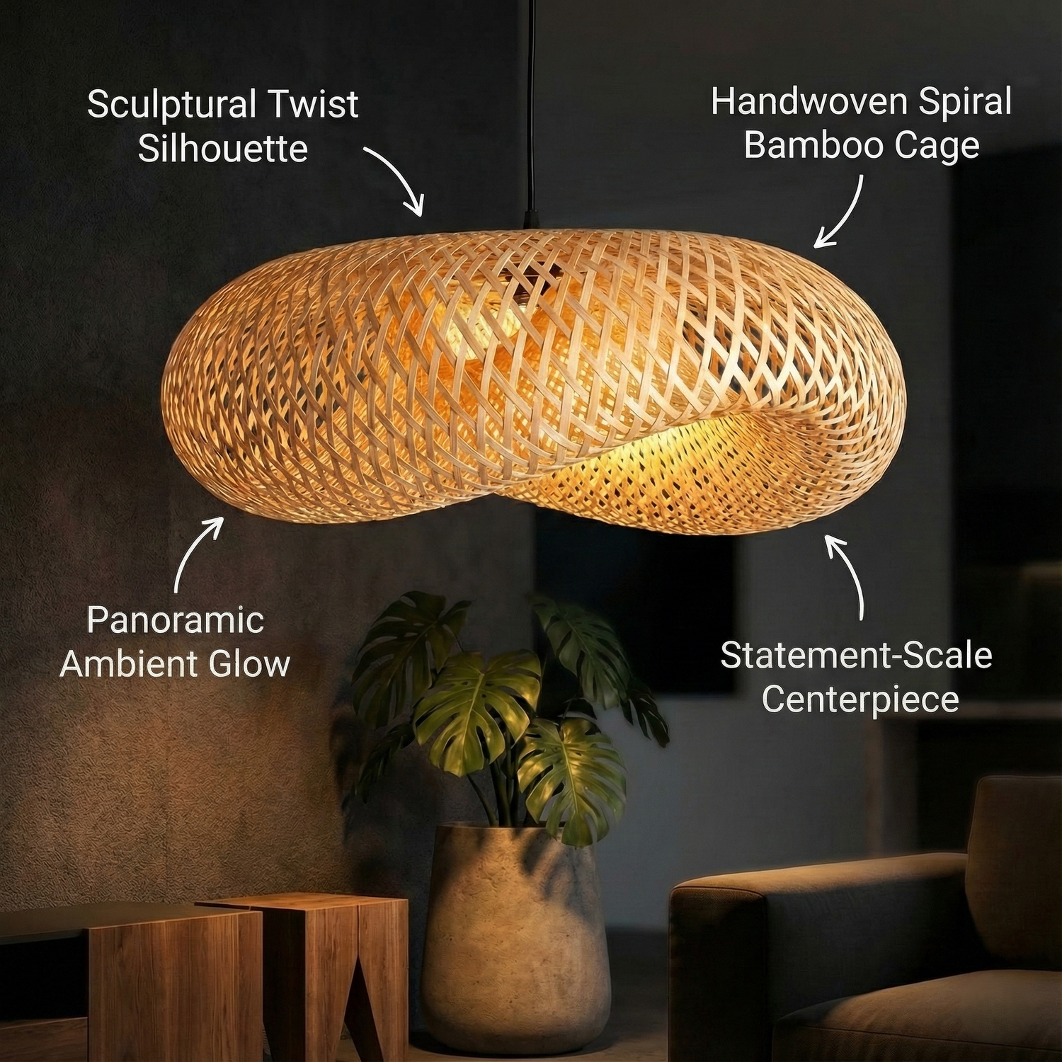 Bamboo Spiral Lamp