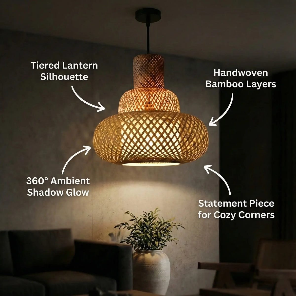 Bamboo Triple Aura Lamp — view 2